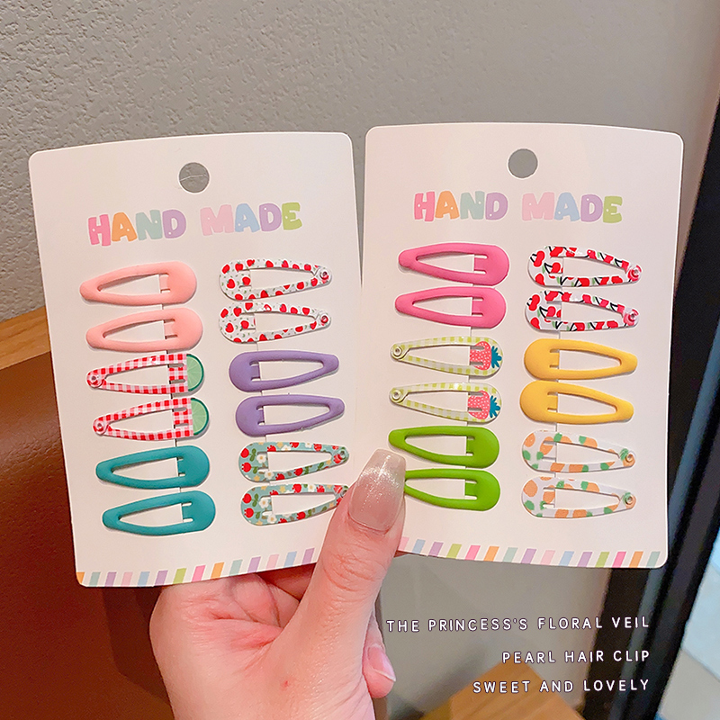 儿童彩色小发夹发卡可爱碎发汗毛夹宝宝简约水滴bb夹不伤发发饰