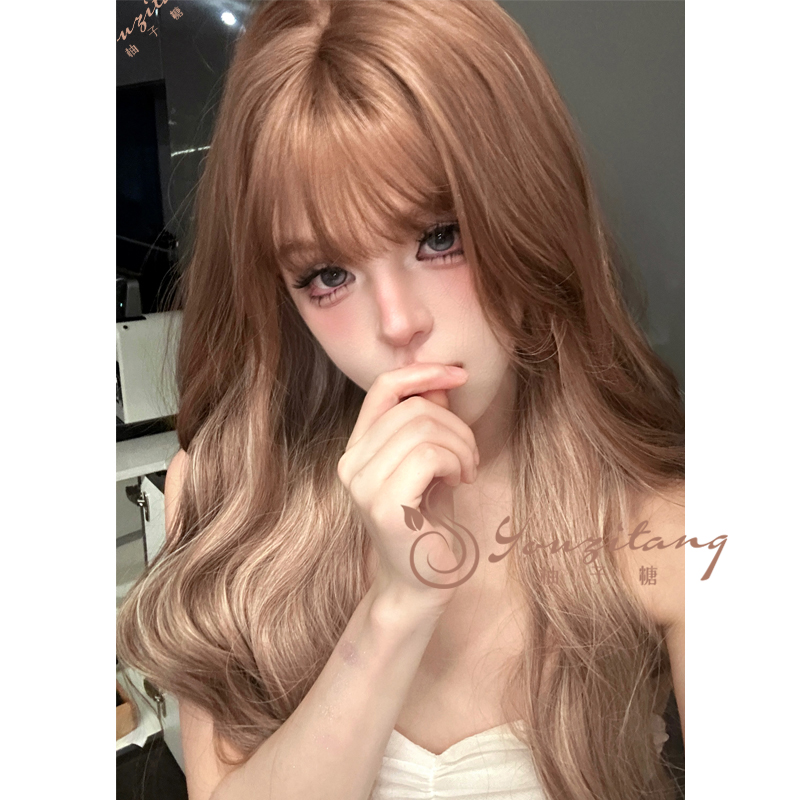小圆专属-【刘海雨琦】空气自然假发女水波纹发挑色长卷发全头套