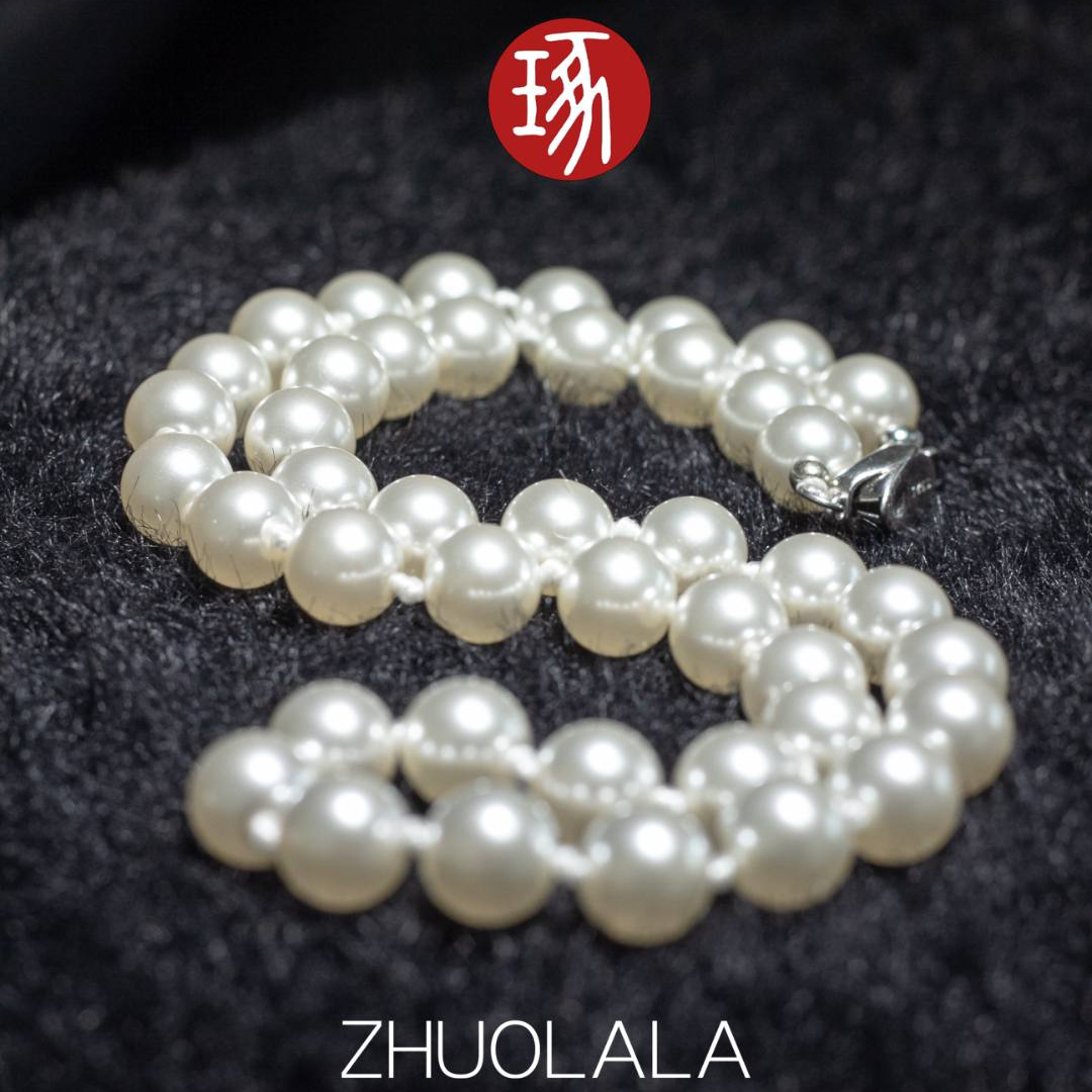 琢啦啦 非金属仿珍珠项链 复古气质百搭暖白光颈链小众简约款时尚