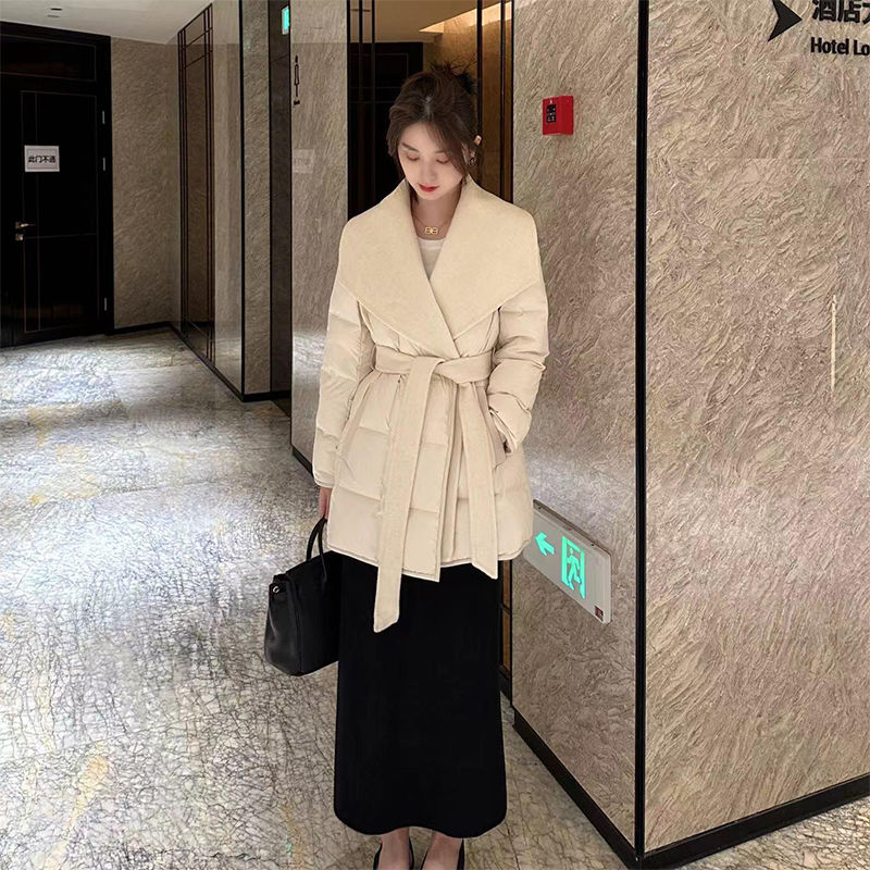 秋冬时尚夹棉加厚大翻领棉服外套棉衣2025春季新款棉袄女冬装
