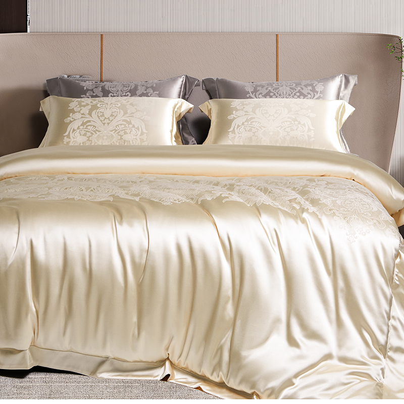 【慕夏】--（可脱卸100%蚕丝夏被五件套）定制款简约高奢真丝套件