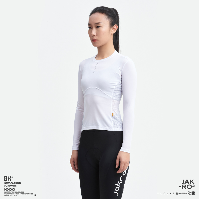 捷酷8H轻量女士长袖打底内衣自行车户外排汗四季通用打底排汗衫