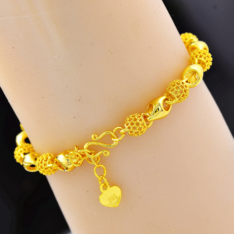 铜合金手链 正品黄金色手链玲珑简单送女友礼物榴莲北欧七夕情人