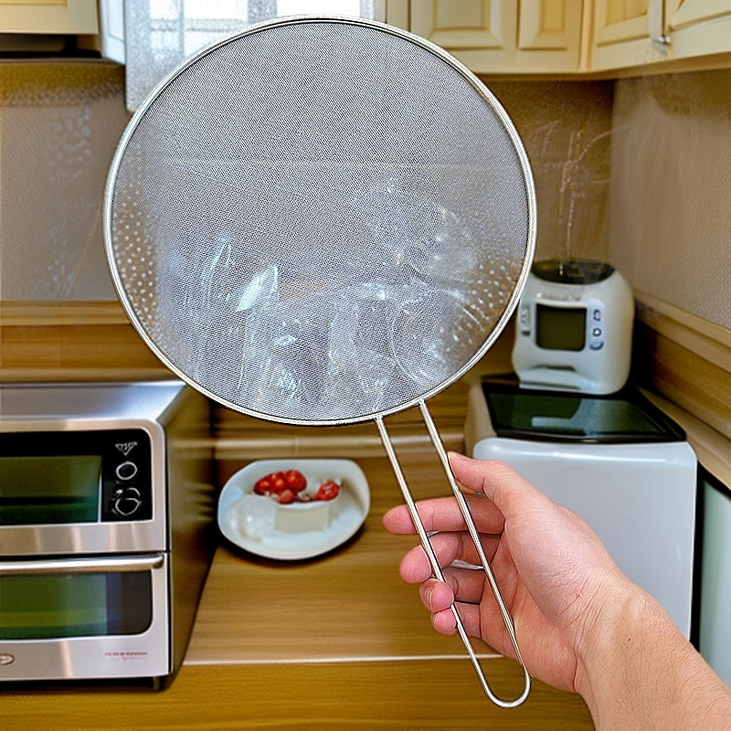 不锈钢防油溅神器锅盖圆形厨房带手柄防油爆网漏防溅网油隔神器