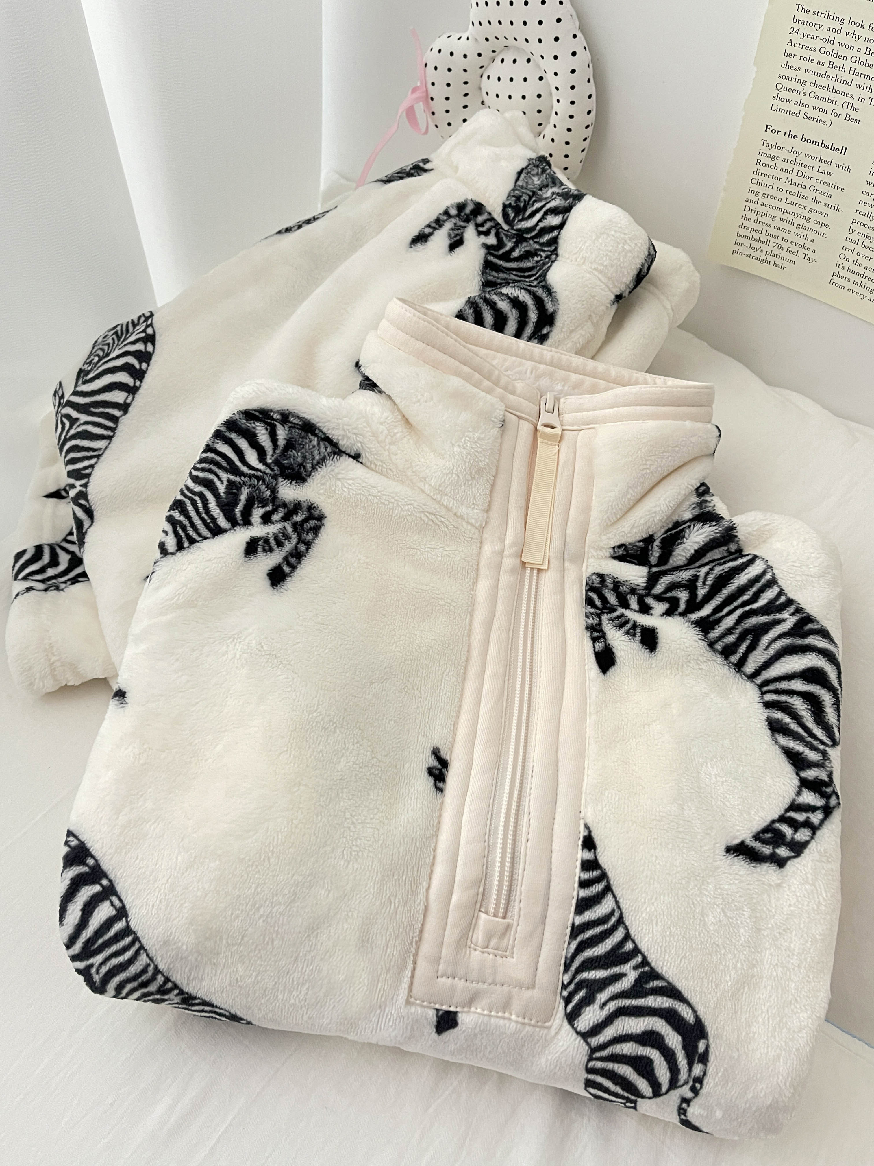 【软糯豹纹】 韩系小众加绒加厚睡衣2024新款舒适冬保暖家居服套装