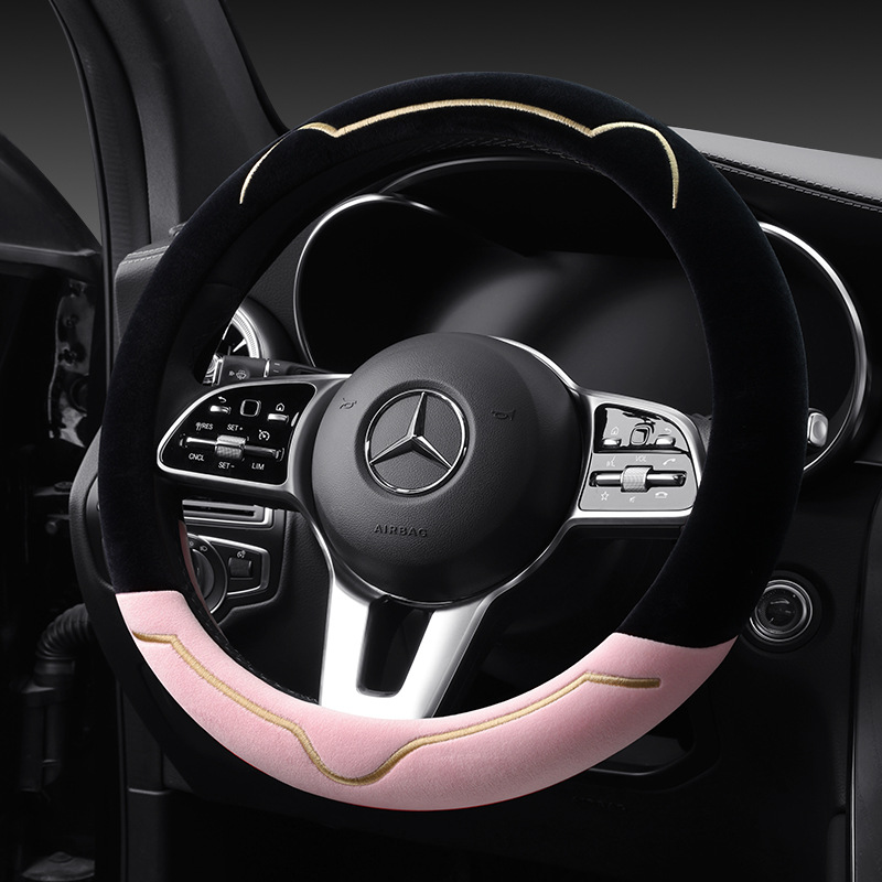 正版汽车方向盘套冬季保暖毛绒通用防滑原创冬天把套车型通用