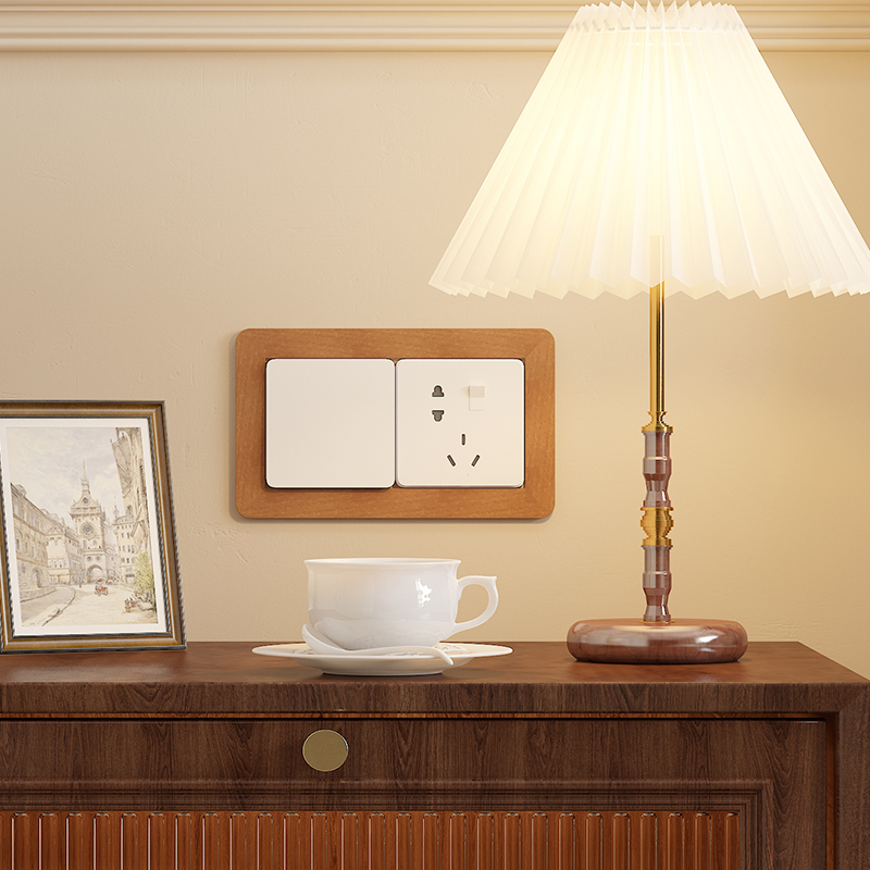 实木开关贴装饰墙贴家用现代简约插座边框保护套墙面防脏遮丑神器