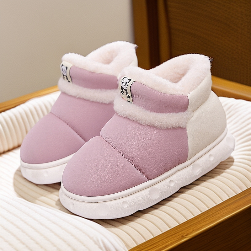 新款儿童棉拖鞋包跟加厚宝宝鞋冬季男童毛拖鞋加绒居家鞋女童棉鞋