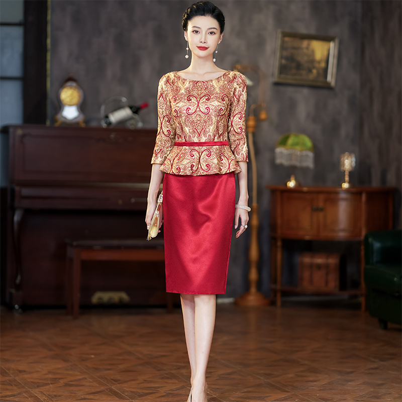 喜婆婆喜妈妈婚宴装2025新款爆款丈母娘小个子结婚婚礼服装高贵