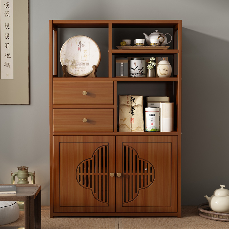 博古架实木中式茶柜置物架茶叶展示柜茶室紫砂壶茶具茶叶摆件架子