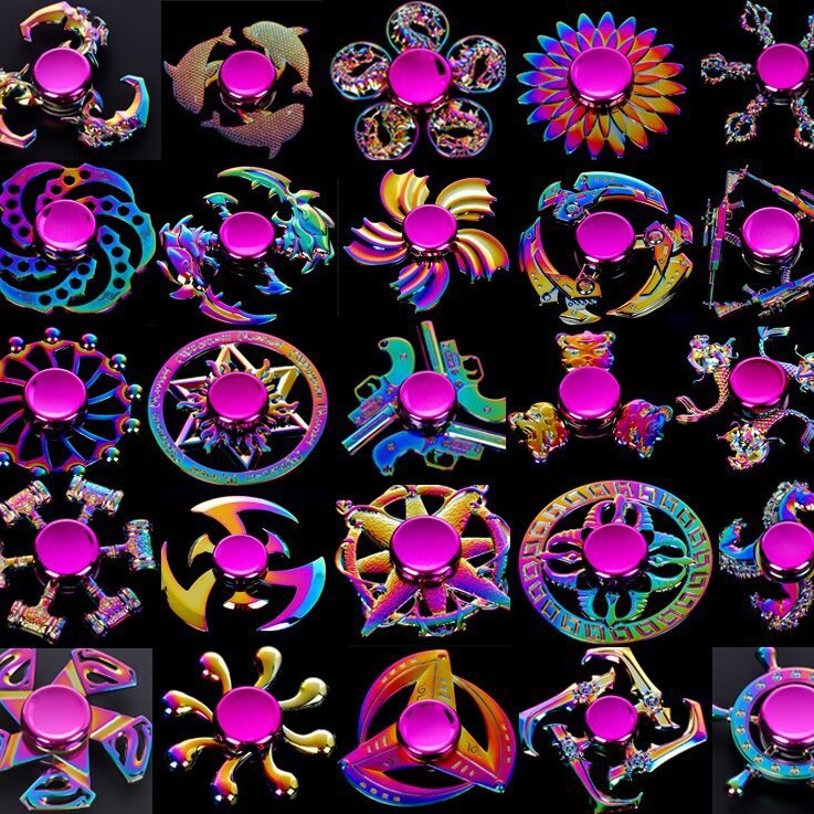 新款炫彩合金指尖陀螺解压神器指间陀螺摆摊网红减压小玩具小礼物