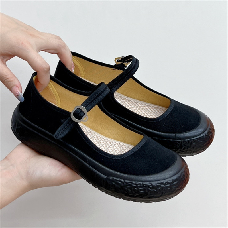 京睿新款老北京布鞋时尚休闲透气黑色工作鞋软底舒适轻便妈妈鞋