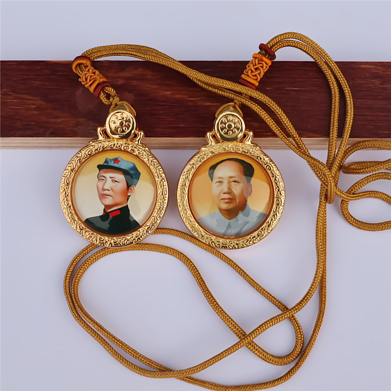 锌合金吊坠 毛主席像红绳项链饰品毛爷爷像男女配饰纪念装饰礼品