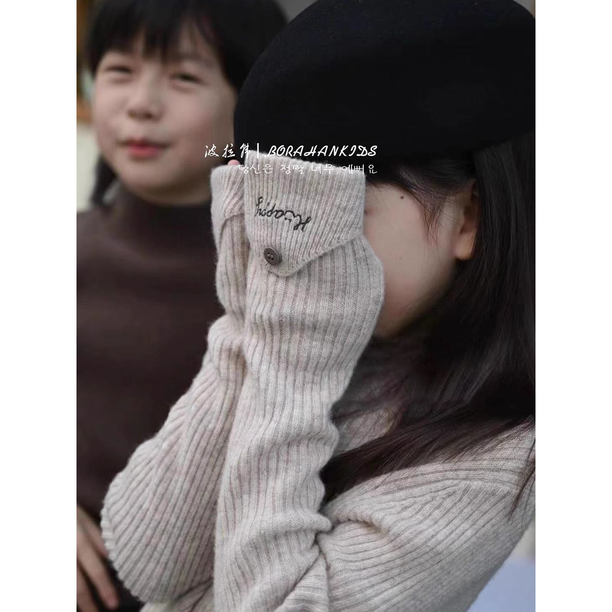 韩国童装半高领针织毛衣秋冬软糯儿童修身打底衫男女童内搭针织衫