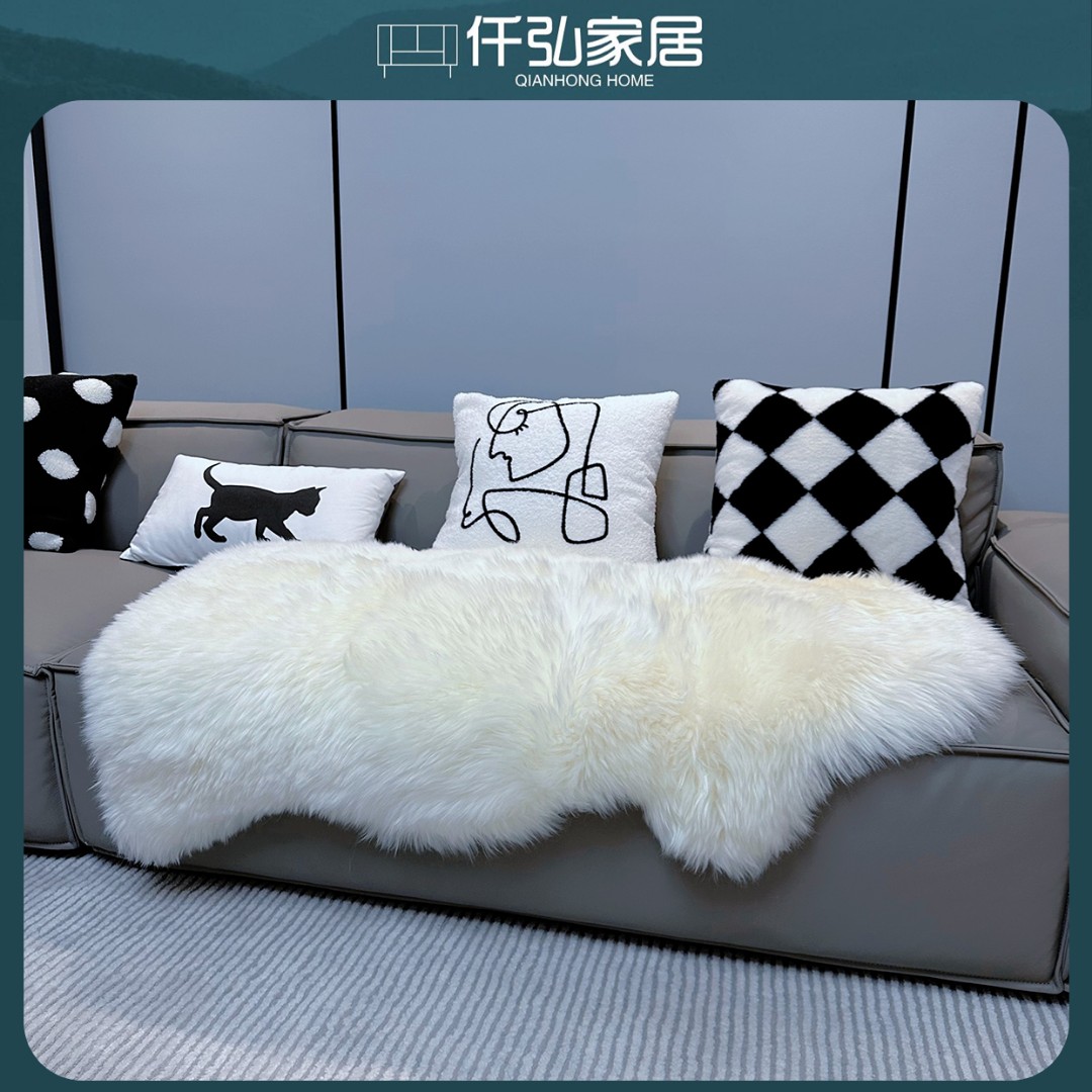 仟弘澳洲羊皮羊毛沙发垫整张皮毛一体卧室客厅飘窗垫