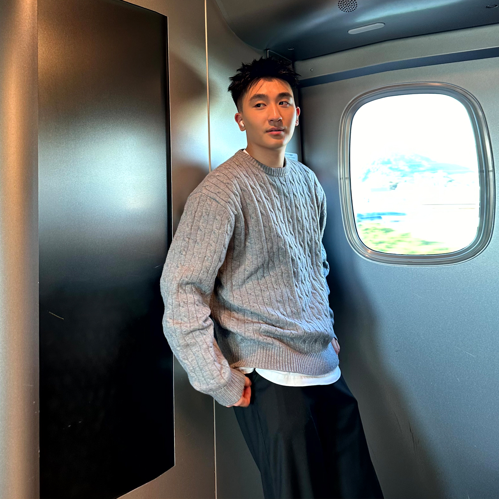 SANBAI 叁佰【老男孩】秋冬纯色基础宽松毛衣男休闲百搭长袖针织衫