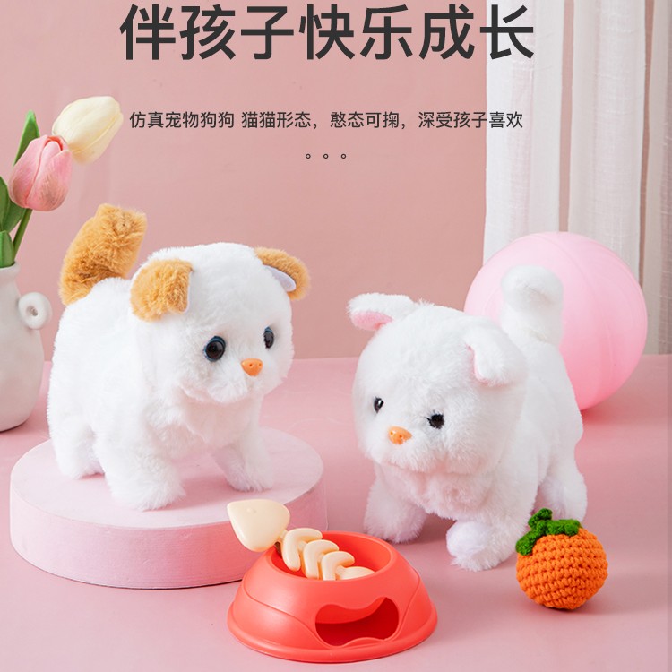 孩子小猫咪玩具会叫会动猫猫玩偶猫升级电动女孩仿真动物模型仿生