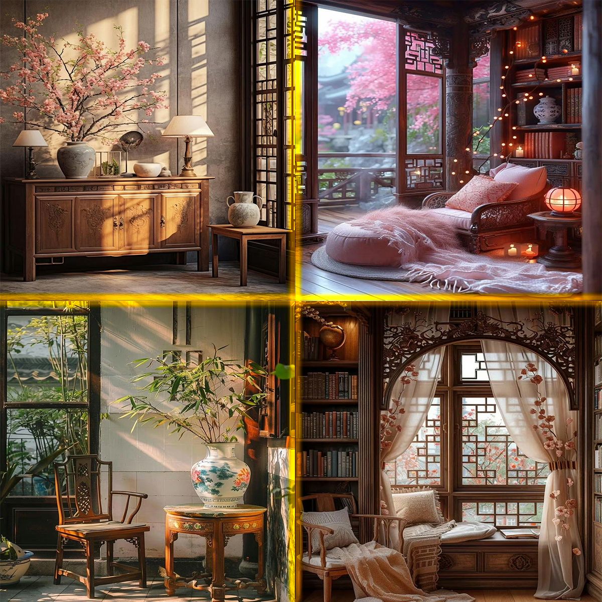 国风古风背景布汉服室内复古直播间装饰布3d立体网红主播背景布