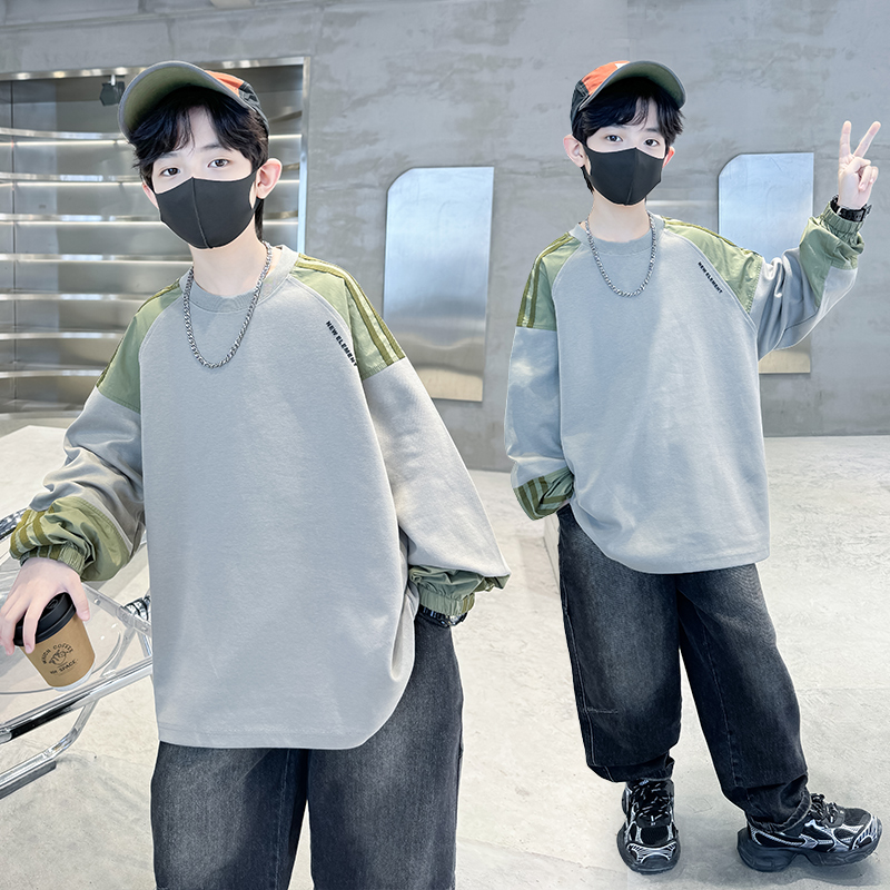 童装男童春秋冬款卫衣2025新款儿童秋冬季加绒中大童打底衫潮酷T