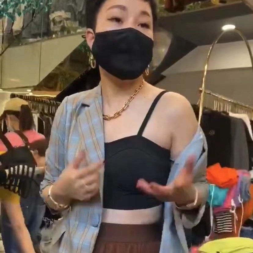 2023新款时尚舒适黑色背心百搭女士运动格子无钢圈春夏短款