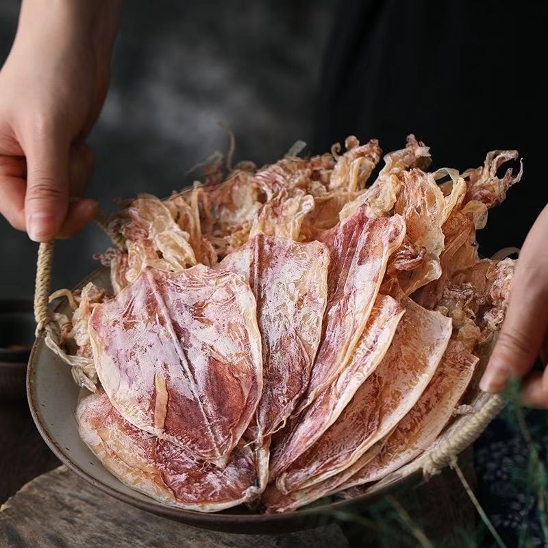 潮汕小鱿鱼干小号手撕淡干芥末小尤鱼潮汕特产鱿鱼干