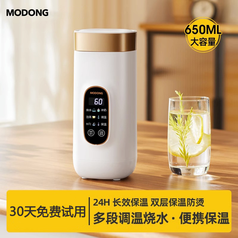 摩动便携式电热烧水杯小型煮面保温一体旅行宿舍水杯多功能烧水壶