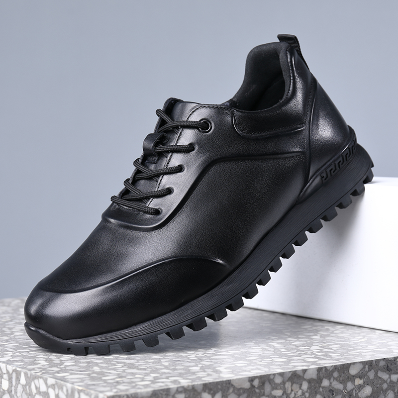 96609渡诺班尼休闲皮鞋男新款头层牛皮软底百搭系带休闲运动鞋