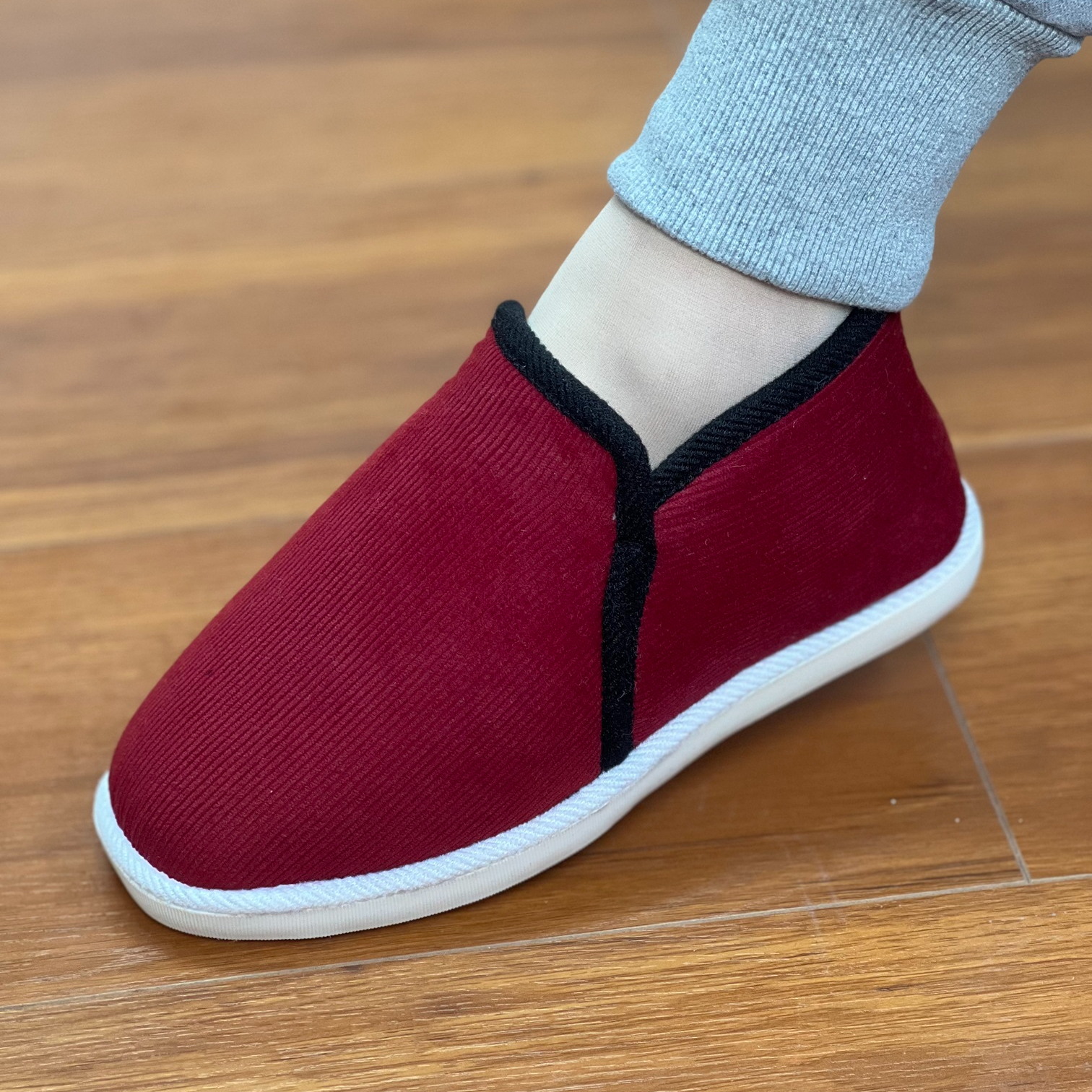 【锦绣】何航鞋冬季加绒加厚软底软面毛毛鞋室内外手工棉鞋加绒加厚