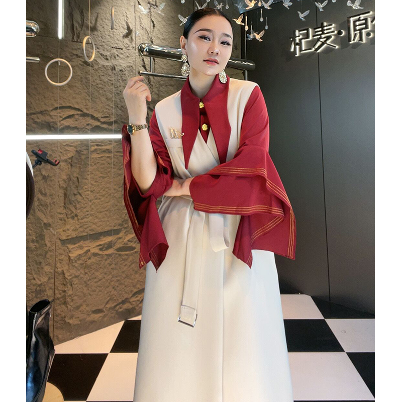 麦子原创设计女装马甲女中长款百搭时尚修身显瘦减龄秋季新款105