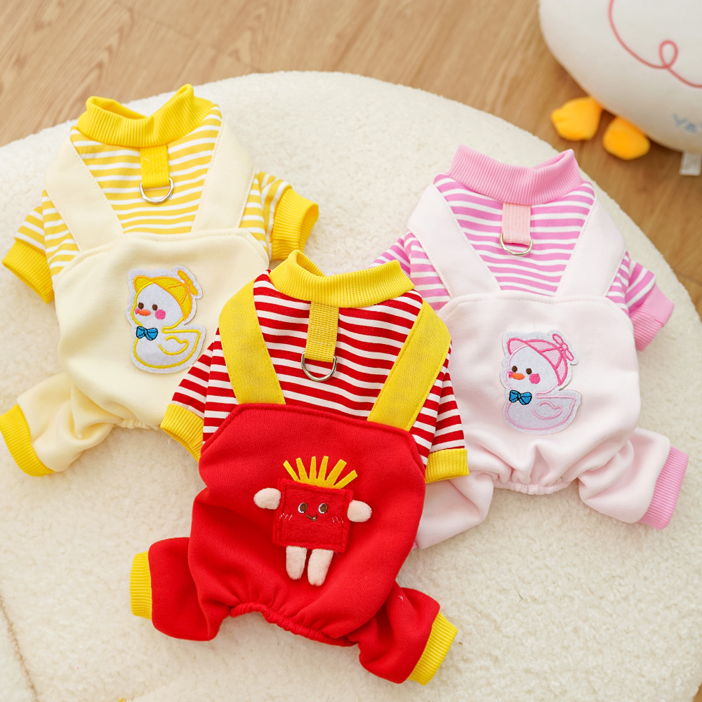 新品四脚衣宠物狗中大狗狗猫咪秋冬卫衣加绒衣服用品薯条狗狗衣服