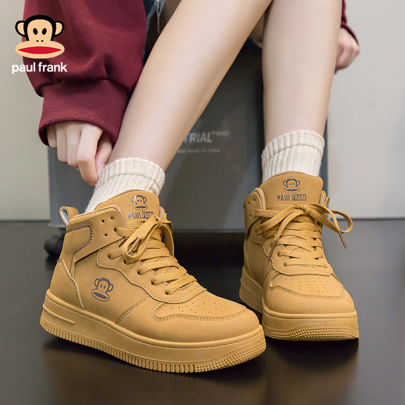 大嘴猴2025秋季新款情侣款高帮板鞋男女款简约款休闲百搭复古潮鞋