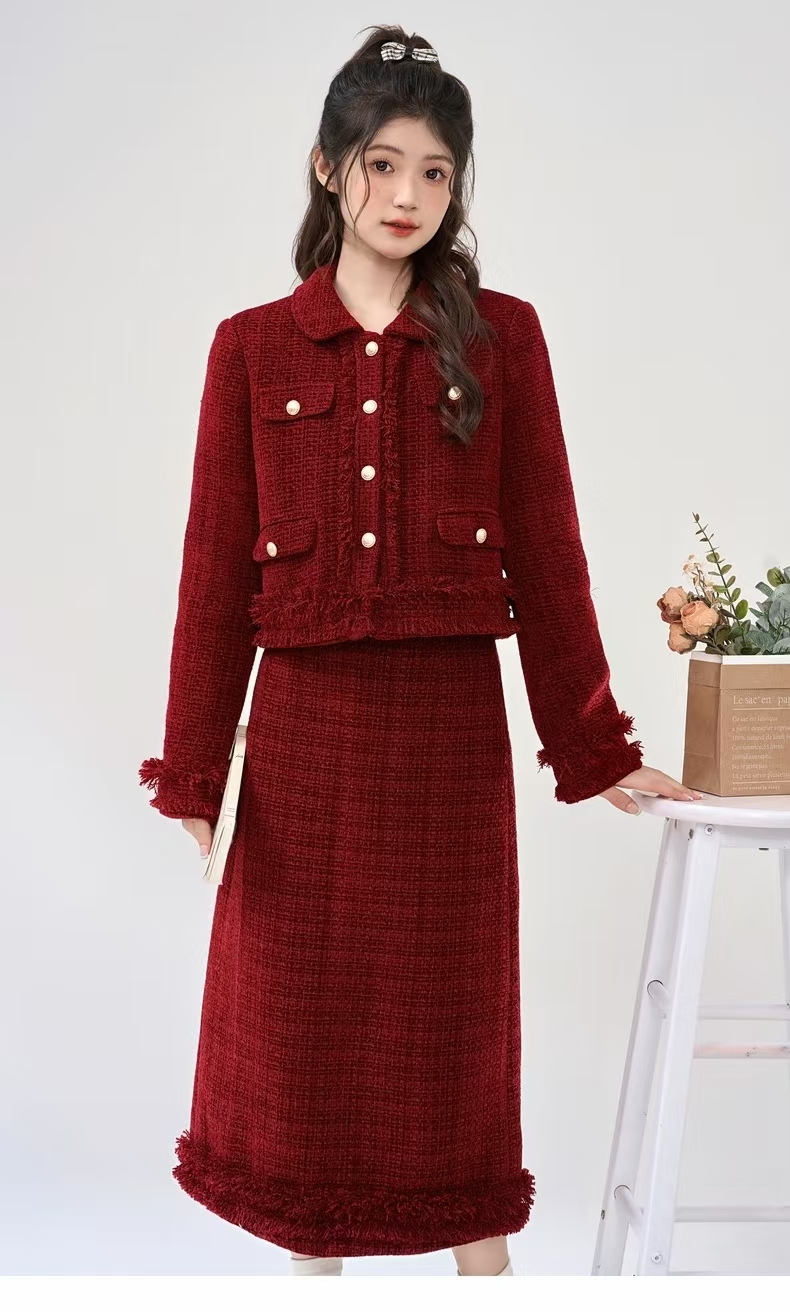 【初次心动】300斤特大码女装胖mm气质流苏小香风半身裙套装