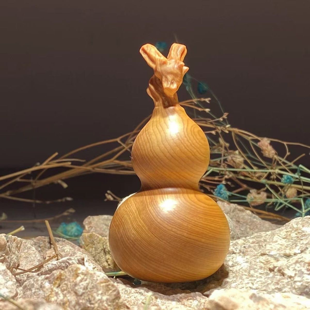 崖柏精雕陈化料手把件实木雕刻龙头葫芦福禄文玩随身盘玩工艺品