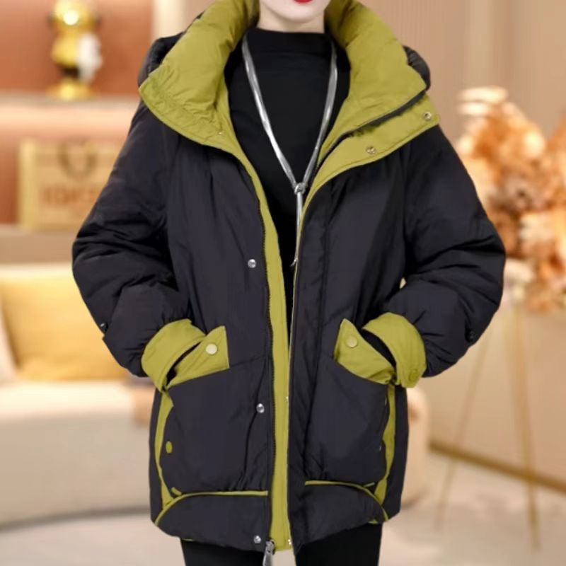 高档棉衣2025外套加厚棉服宽松冬季宽松显瘦新款拼色时尚保暖棉衣