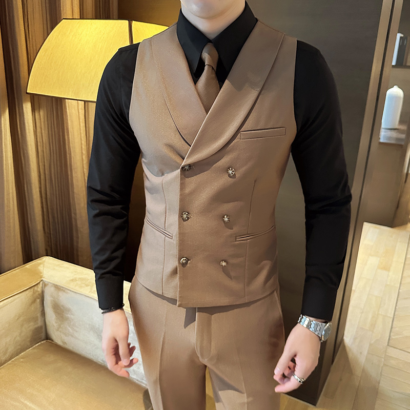 高级感西装马甲男秋冬季商务休闲正装马夹百搭新郎伴郎服结婚背心