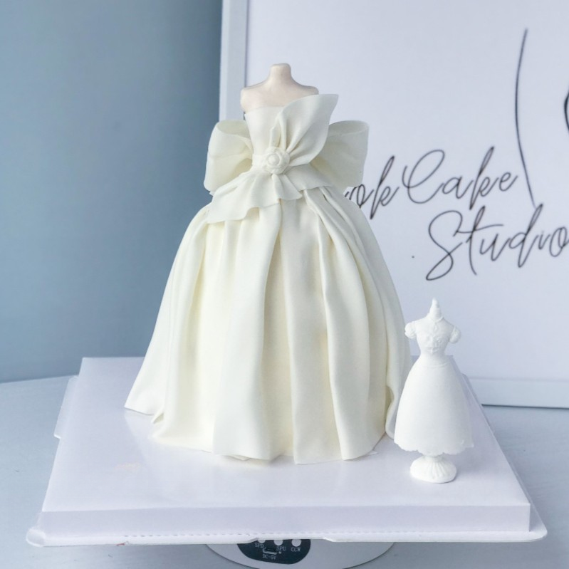 人偶身体婚纱礼服造型硅胶模具  翻糖衣服架复古长裙蛋糕烘焙模具