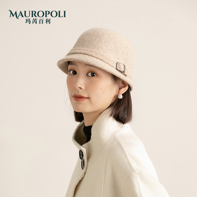 MauroPoli/玛芮百利羊毛渔夫帽子秋冬2025新款女韩版短高级帽子