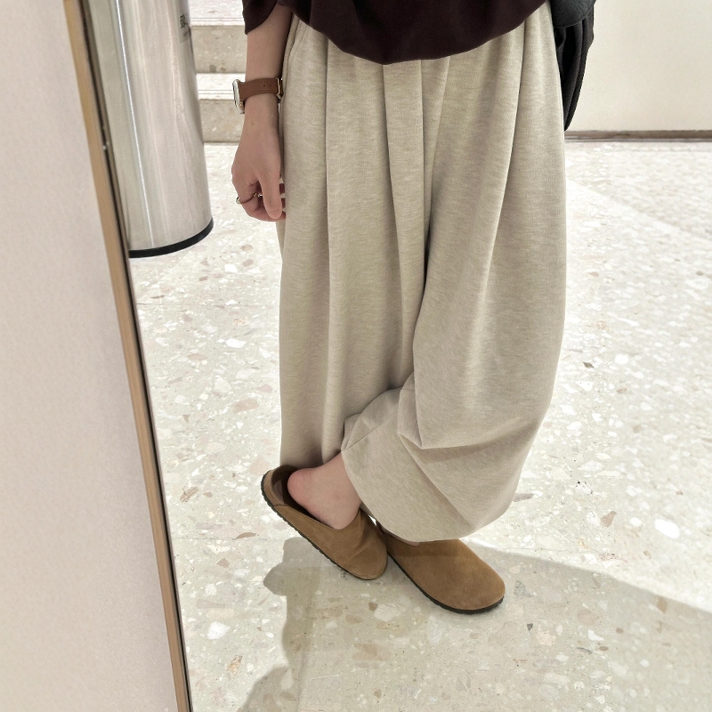 韩版休闲风软糯百搭阔腿裤女2025秋季新款高腰遮跨哈伦裤长裤ins