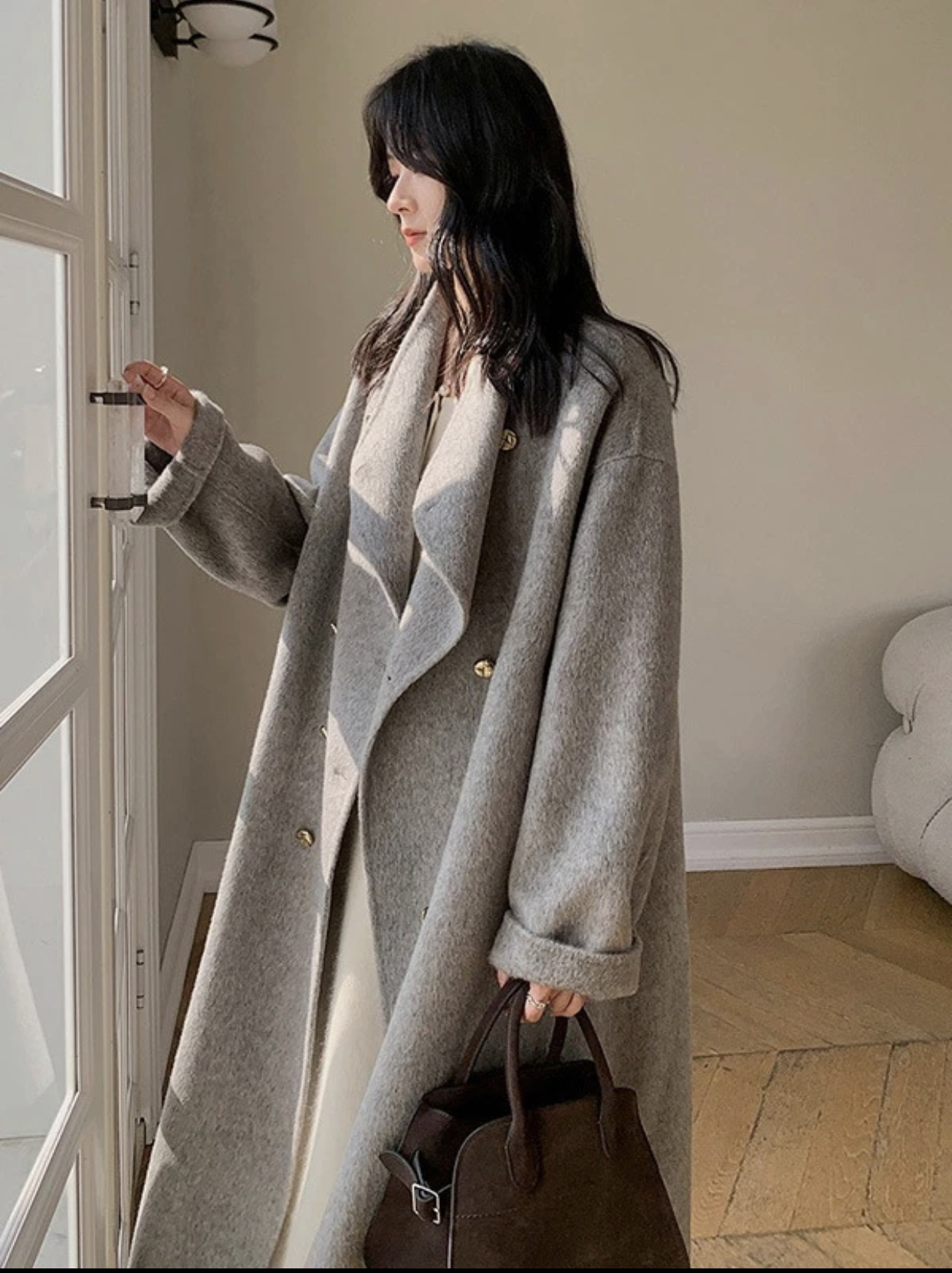 【日耳曼】秋冬新款高贵100羊毛羊毛大衣时尚气质百搭高端大衣外套