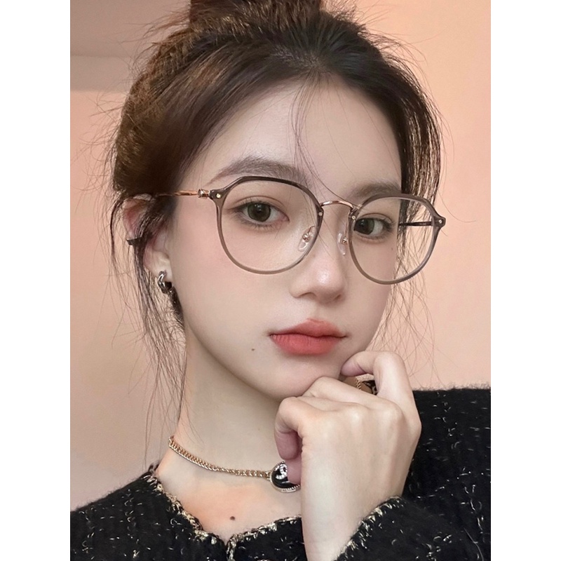 超轻韩版冷茶色眼镜近视女可配有度数方圆脸显瘦素颜眼镜框镜架潮