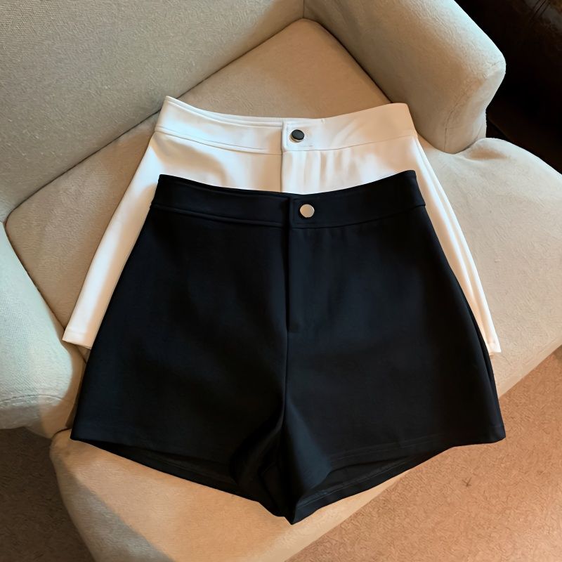 黑色弹力棉短裤女夏季夏天薄款高腰显瘦紧身辣妹热裤打底显瘦短裤