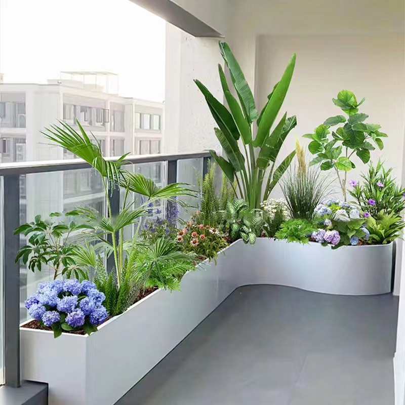 户外阳台花园定制成品阳台成品不锈钢花箱种植轻奢购买室内家用