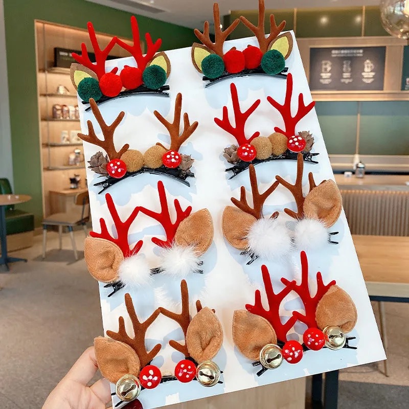鹿角头饰圣诞发卡发箍森系仙女超仙发夹网红可爱夹子小鹿耳朵头箍