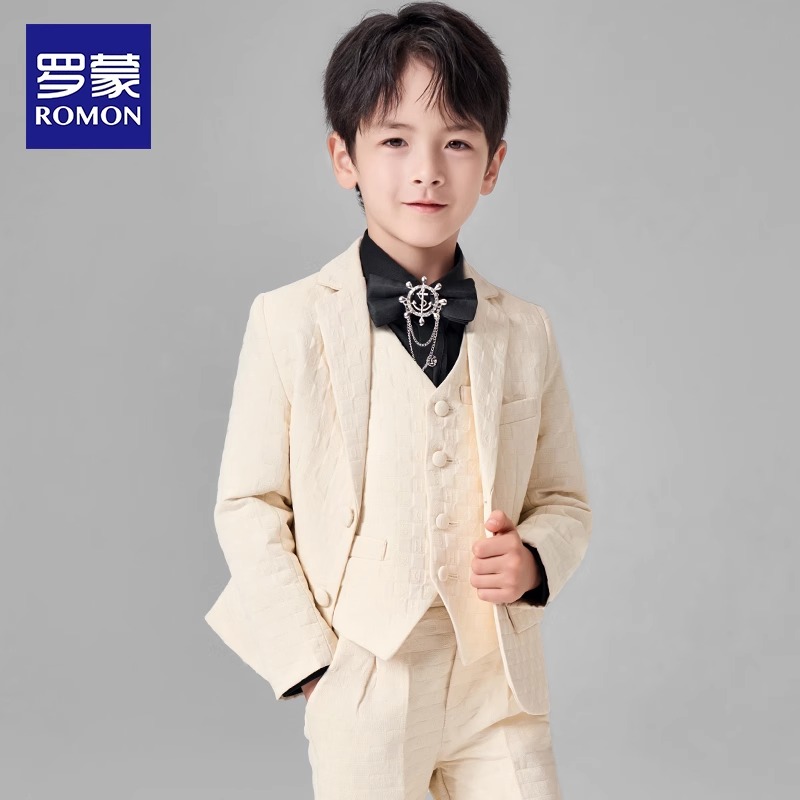 Romon/罗蒙儿童西装套装男童花童礼服中大童钢琴表演出服英伦帅气