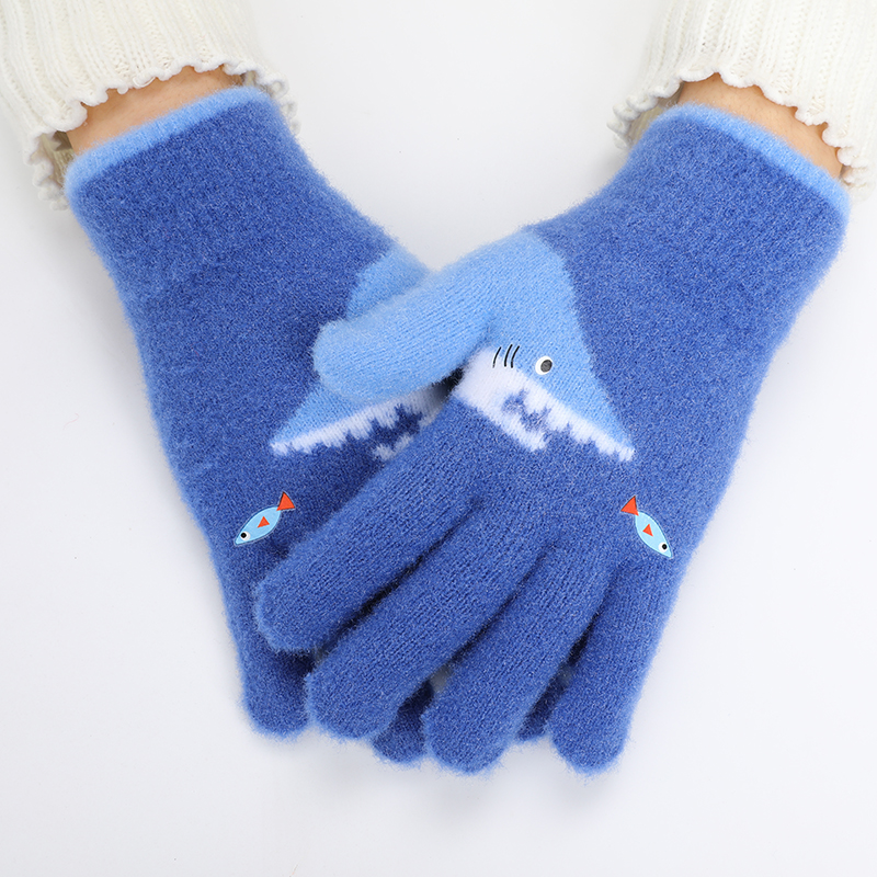 儿童手套秋冬季保暖学生手套男女童五指防寒小孩手套中大童6-12岁