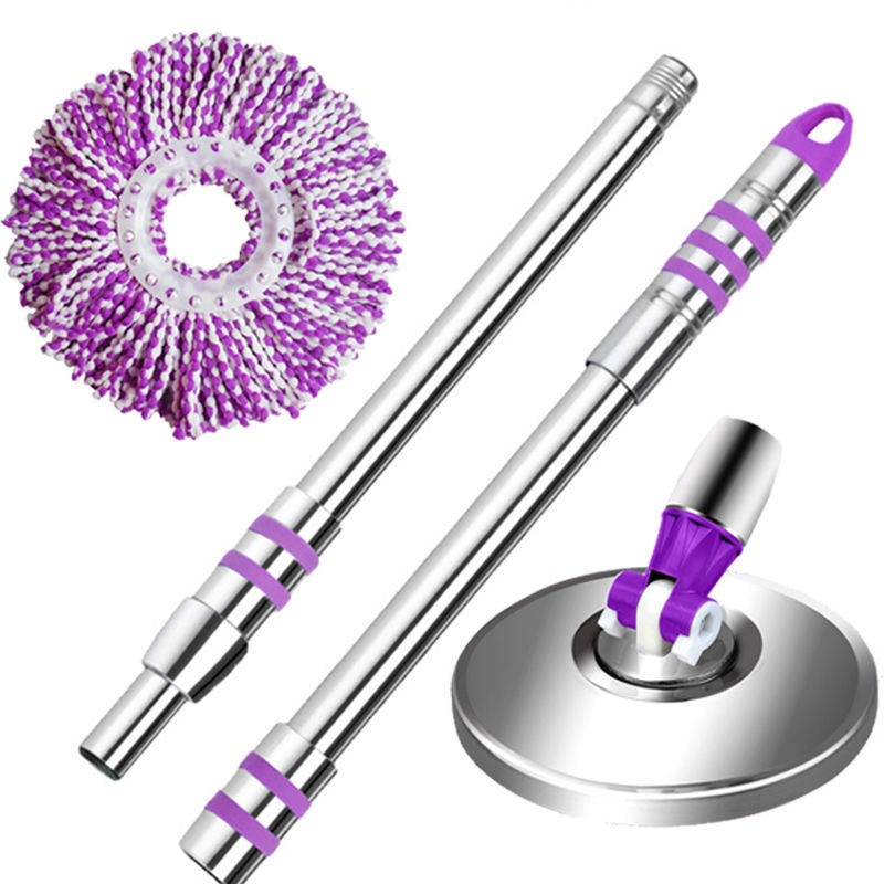 加长旋转拖把杆通用加厚加粗省力免手洗拖头自动甩水拖地手压式