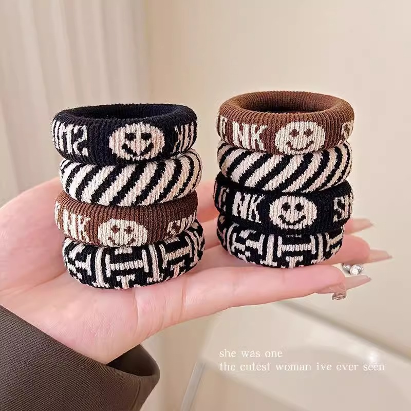 时尚高马尾高弹力头绳耐用橡皮筋女复古简约无接缝发绳发圈扎头饰