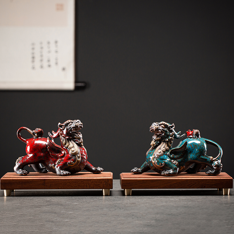 貔貅摆件一对开业礼品皮丘招财聚财办公室装饰品家居摆设