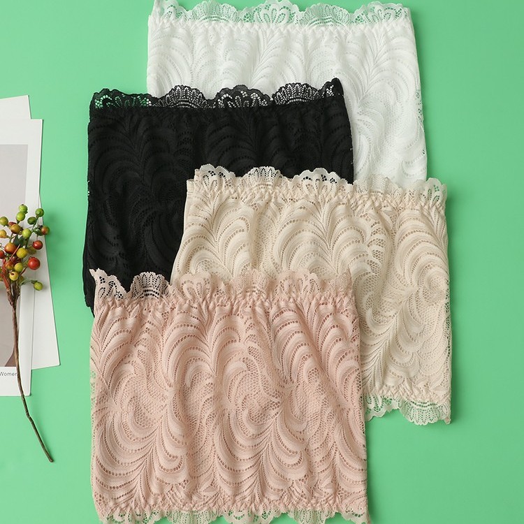 夏季打底款无胸垫蕾丝抹胸小胸内衣真丝桑蚕丝裹胸无肩带薄款透气