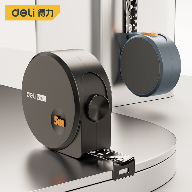 得力加厚加硬卷尺5米3米圈尺高精度钢卷尺子家用防水耐磨防摔钢尺